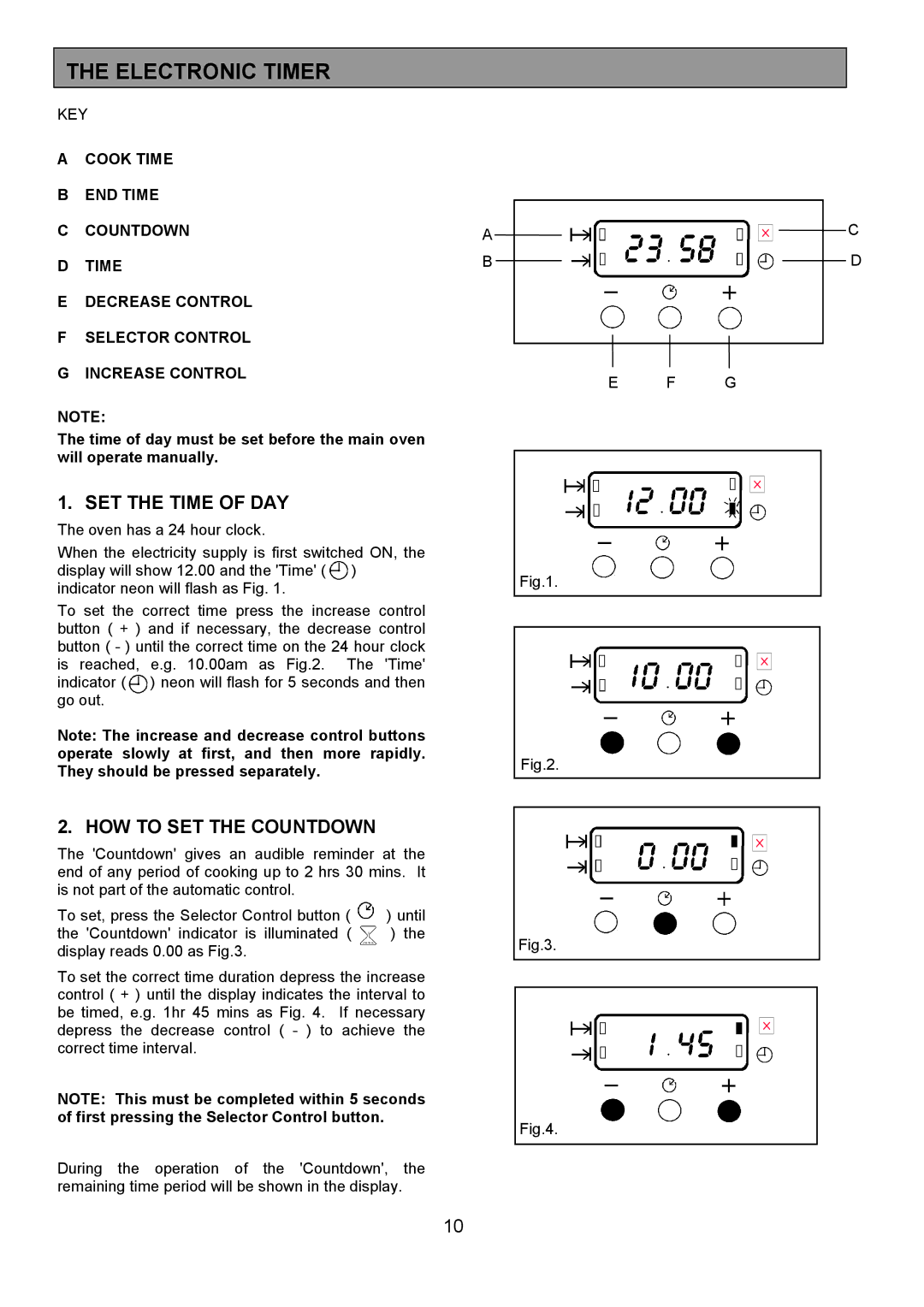 Zanussi 311608901 manual Electronic Timer, SET the Time of DAY, HOW to SET the Countdown 