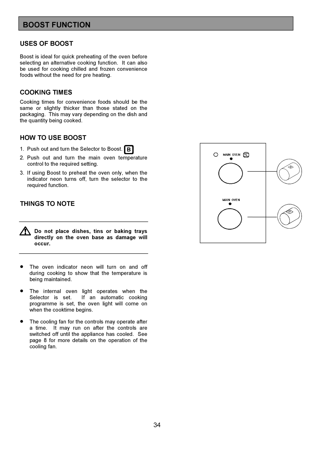 Zanussi 311608901 manual Boost Function, Uses of Boost, HOW to USE Boost 