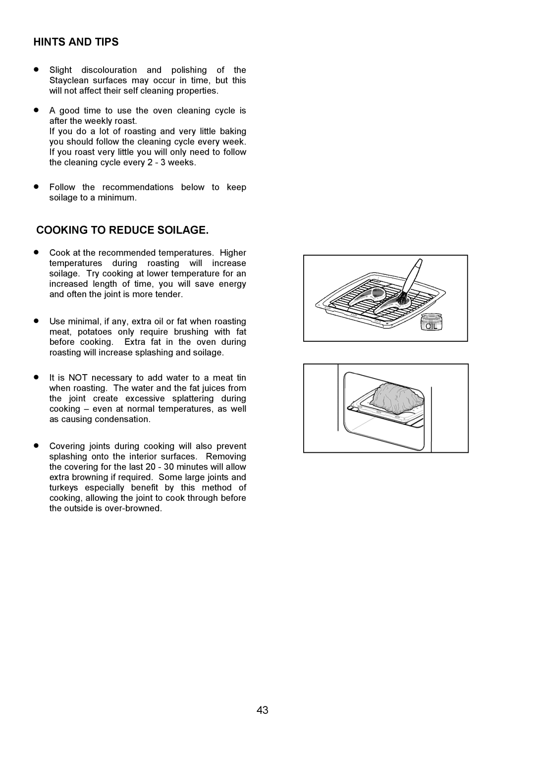 Zanussi 311608901 manual Hints and Tips, Cooking to Reduce Soilage 