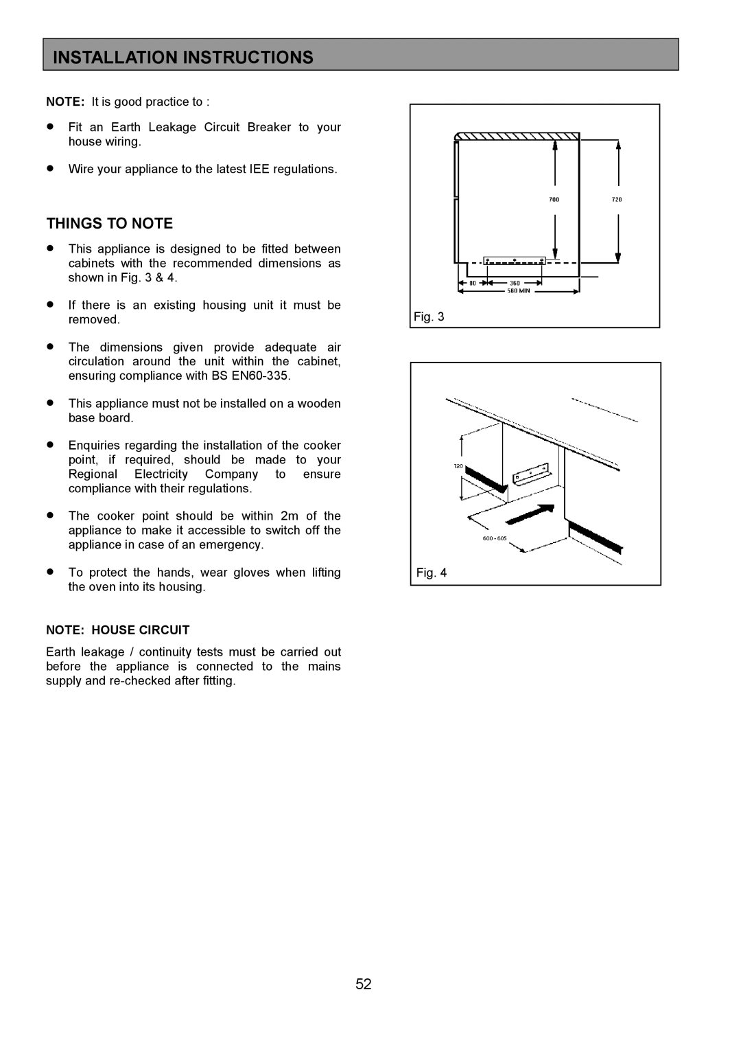 Zanussi 311608901 manual Things to Note 