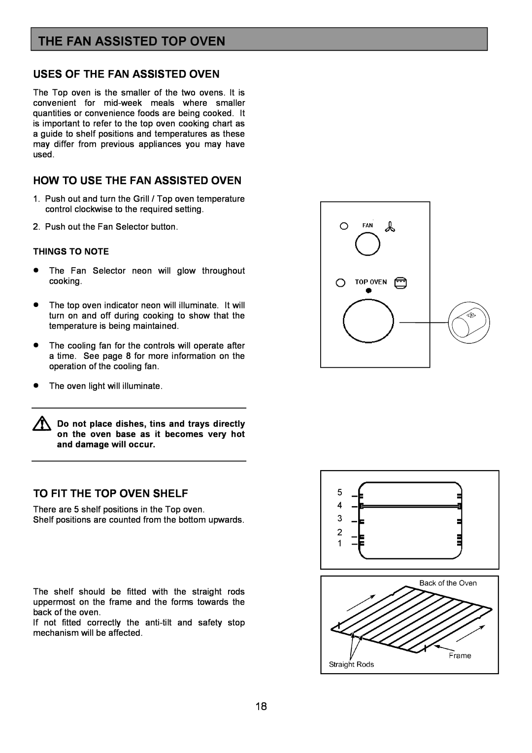 Zanussi 311608901 manual The Fan Assisted Top Oven, Uses Of The Fan Assisted Oven, How To Use The Fan Assisted Oven 
