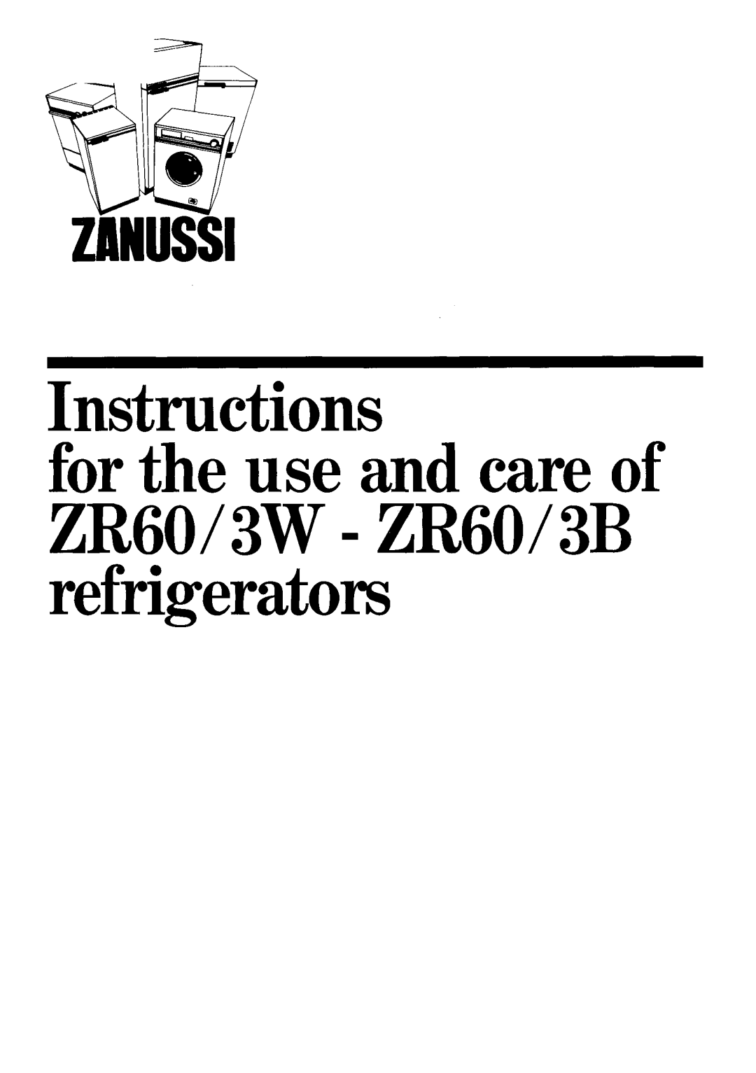 Zanussi 3W - ZR60/3B manual 