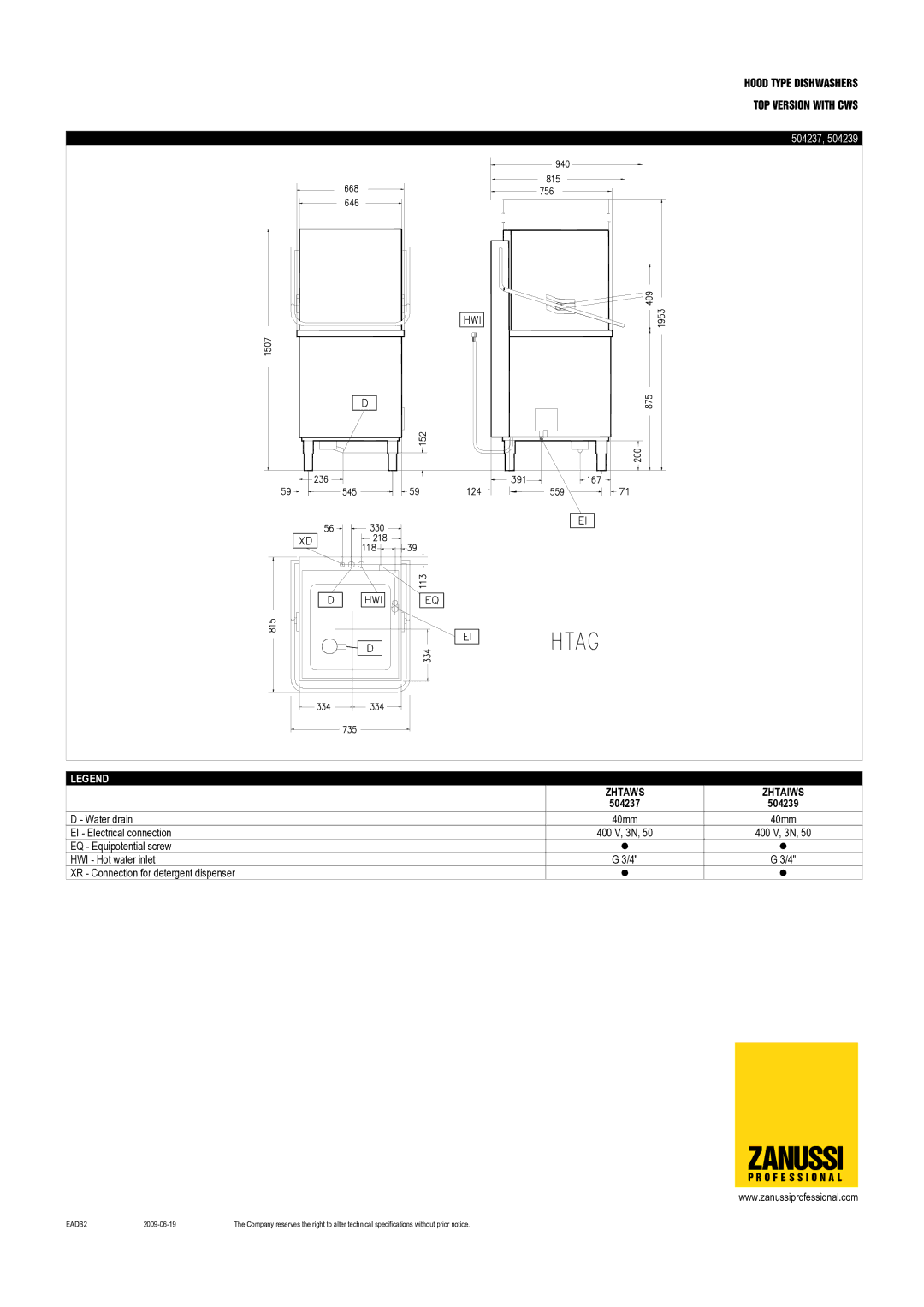 Zanussi ZHTAIWS, 504239, 504237, ZHTAWS dimensions Zanussi 