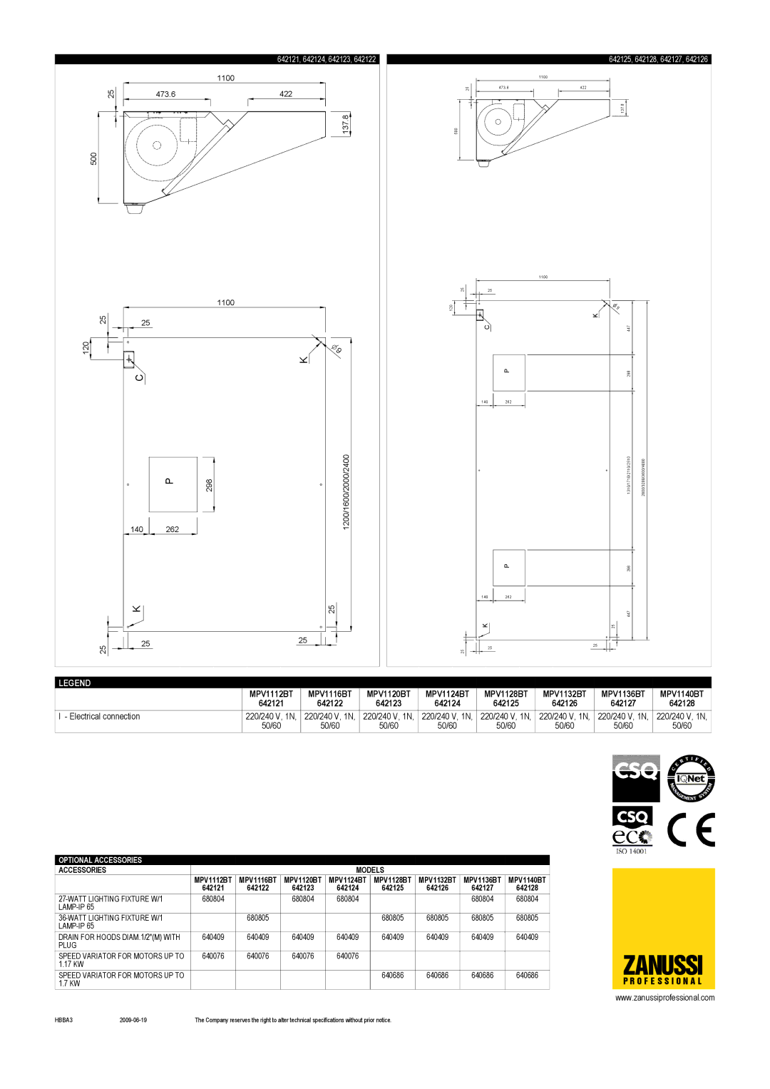 Zanussi 642127, 642121, 642124, 642125, 642128, 642126, 642123, 642122, MPV1128BT, MPV1120BT, MPV1140BT, MPV1124BT, MPV1116BT Zanussi 