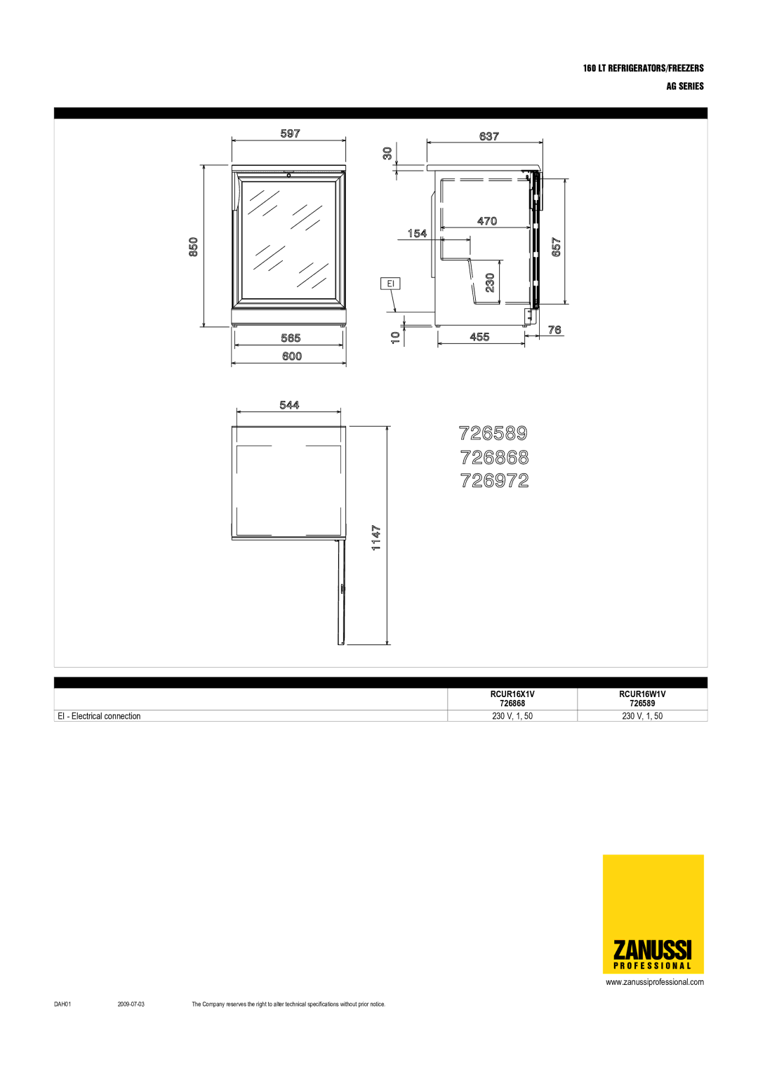 Zanussi 726481, 726681, 726588, 726479, RCUR16X1V, RCUR16W1V, RCSR16G1X, RCSF16G1X dimensions 726868 726589 