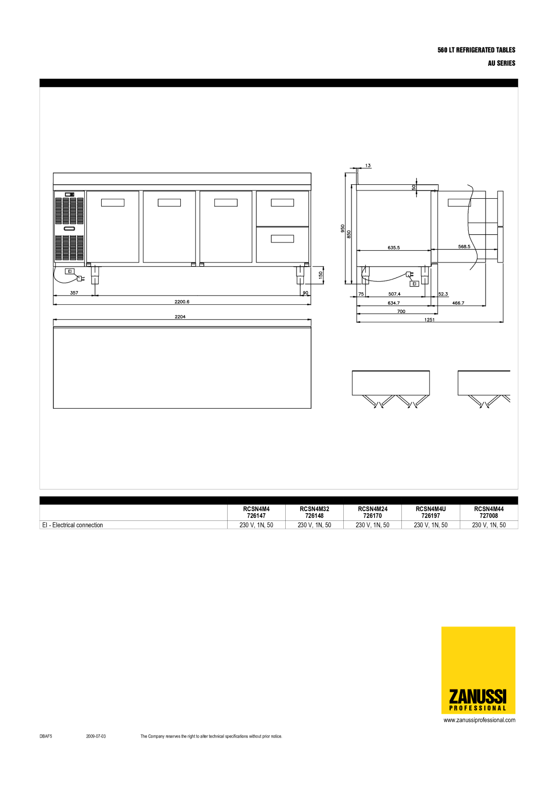 Zanussi 726670, RCSN4M4U, RCSN4M44, RCSN4M4T, RCSN4M24, RCSN4M32 dimensions 726147 726148 726170 726197 727008 