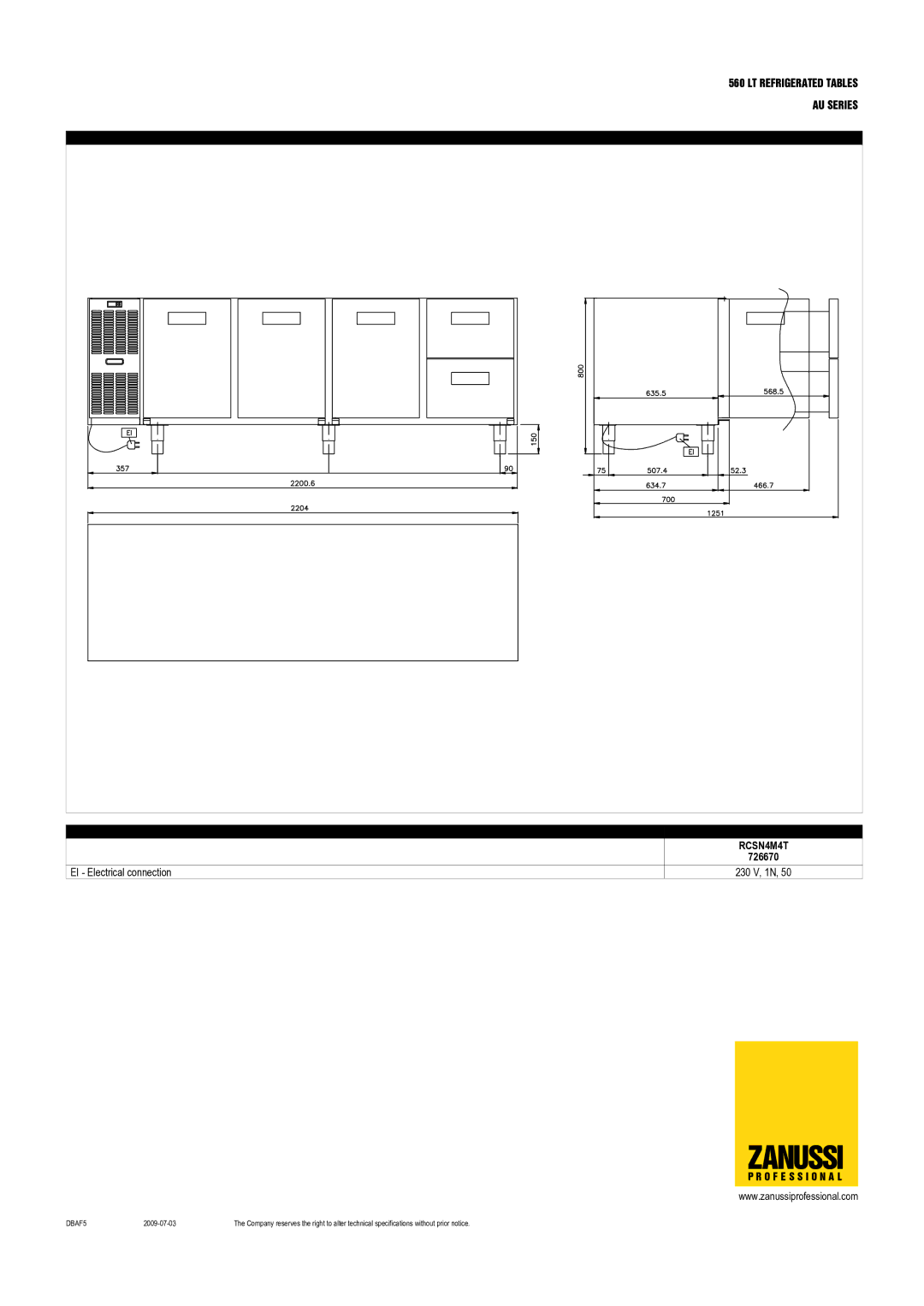 Zanussi 727008, 726170, 726197, 726147, 726148, RCSN4M4U, RCSN4M44, RCSN4M4T, RCSN4M24, RCSN4M32 dimensions 726670 