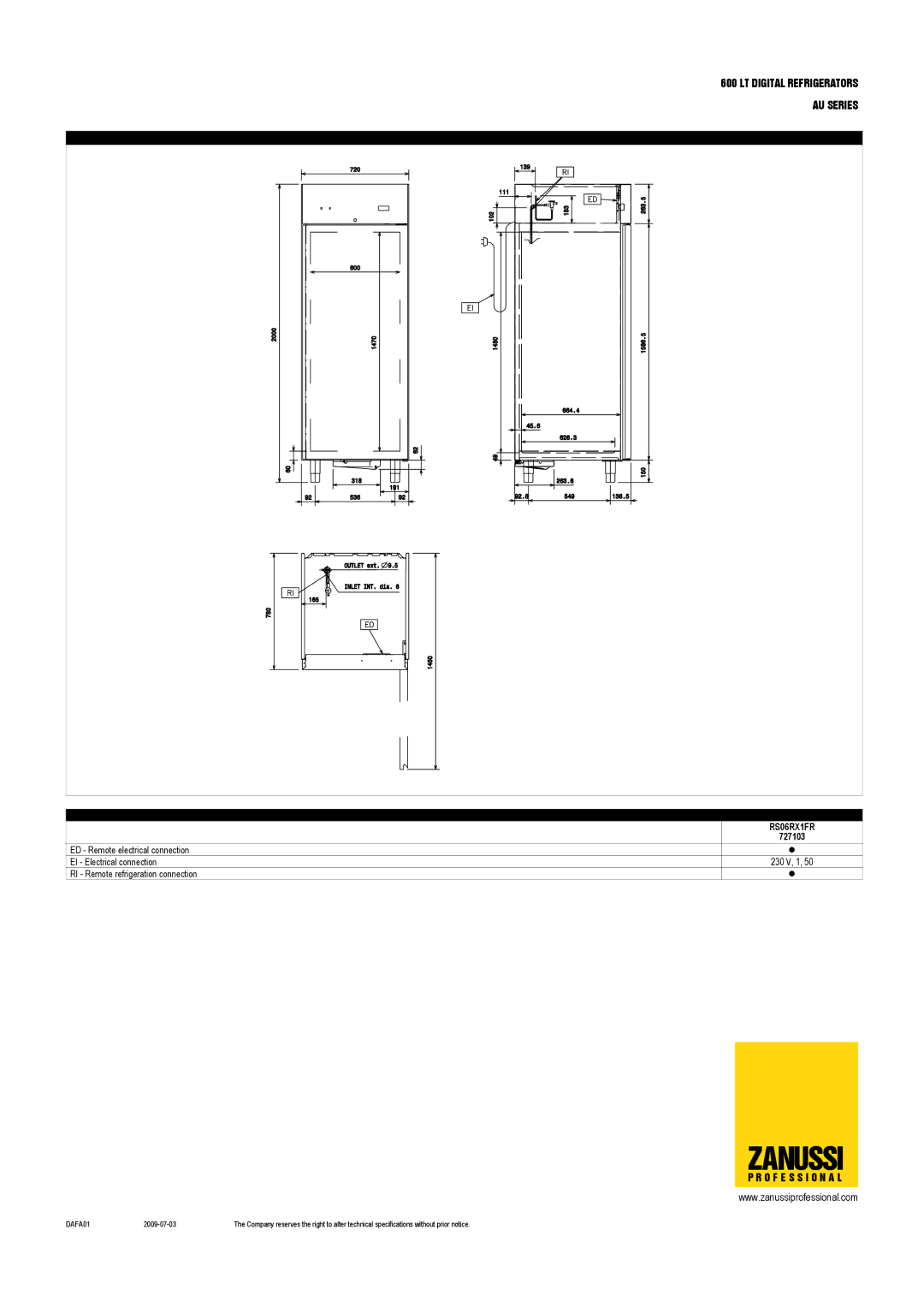 Zanussi 726452, 726689, 726473, 726454, 726455, 726319, 726317, 728638, RS06RX2H, RS06N41F, RS06NX1F, RS06P41F, RS06RX1F 727103 