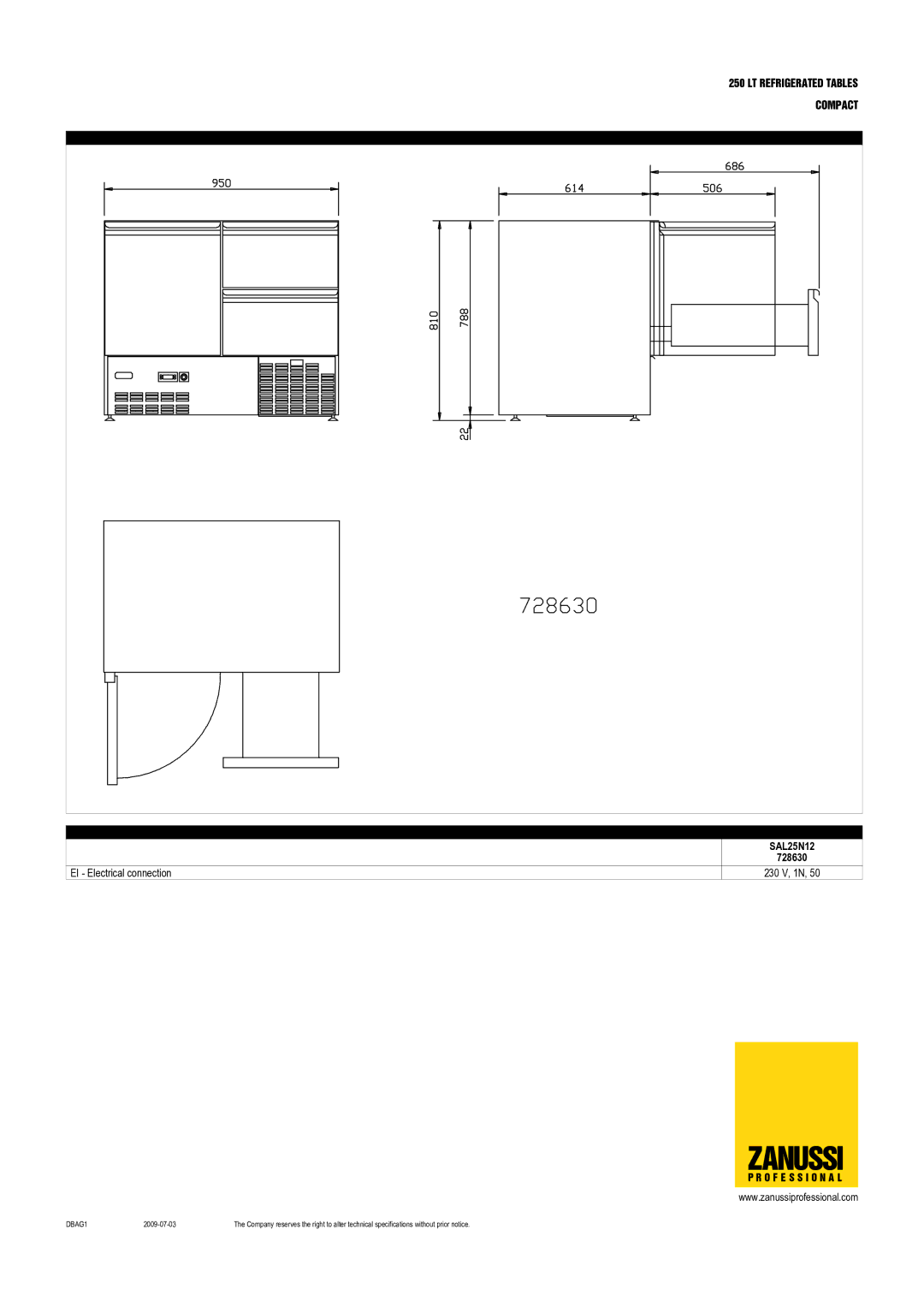 Zanussi 728633, 728631, 728629, 728634, 728632, SAL25T04, SAL25N12, SAL25N20, SAL25T20, SAL25N04, SAL25T12 dimensions 728630 