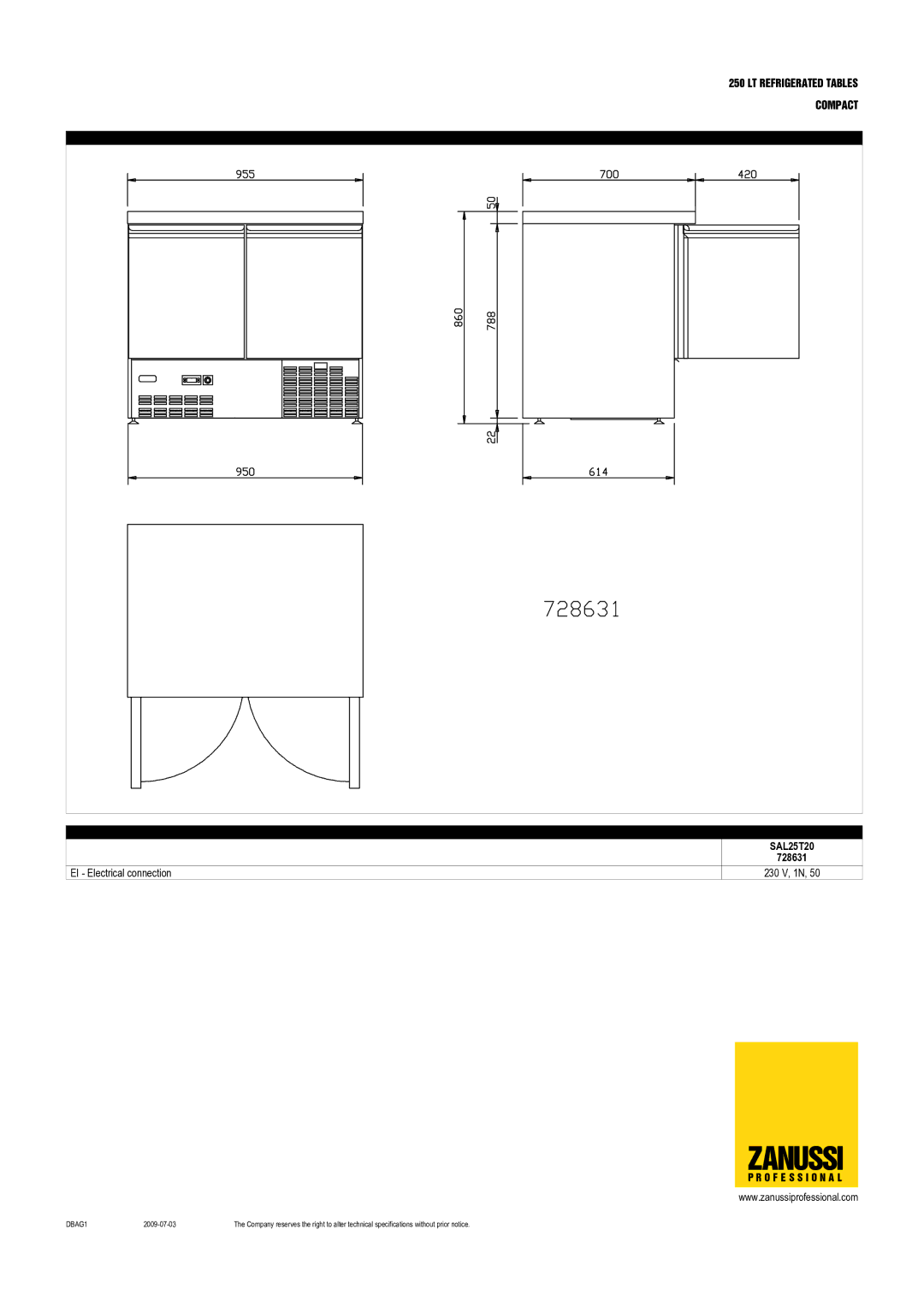 Zanussi 728630, 728629, 728634, 728632, 728633, SAL25T04, SAL25N12, SAL25N20, SAL25N04, SAL25T12 dimensions SAL25T20 728631 