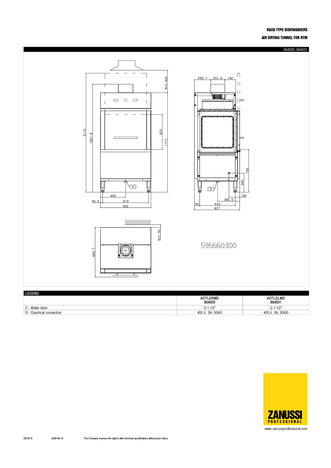 Zanussi 864501, ADTLELMD, 864500, ADTELMD, 864510, 864511, ADTERMD, ADTLERMD dimensions Water drain 