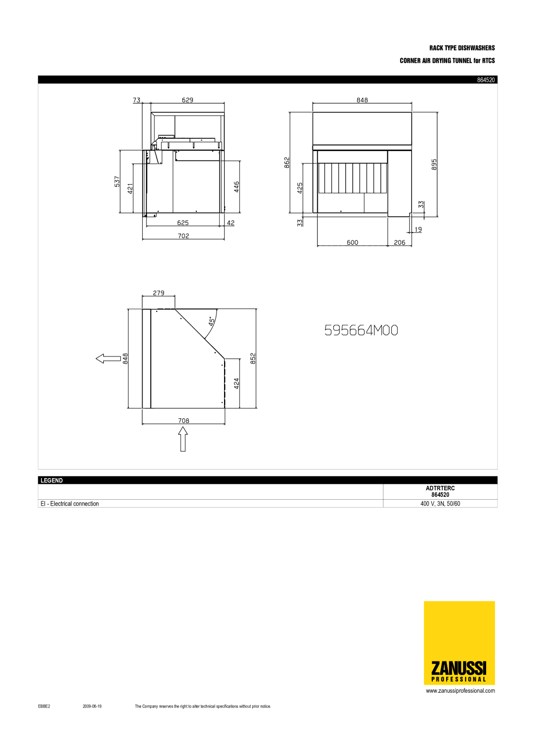 Zanussi 864521, ADTRTELC, ADTRTERC, 864520 dimensions Adtrterc 