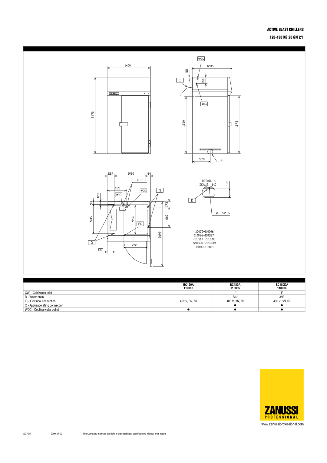 Zanussi BC180RDA, BC120A, BC180RPA, BC180RA, BC120RA, BC180DA, BC180A, 110007, 110090, 110005, 110009, 110008 110089, 110006 