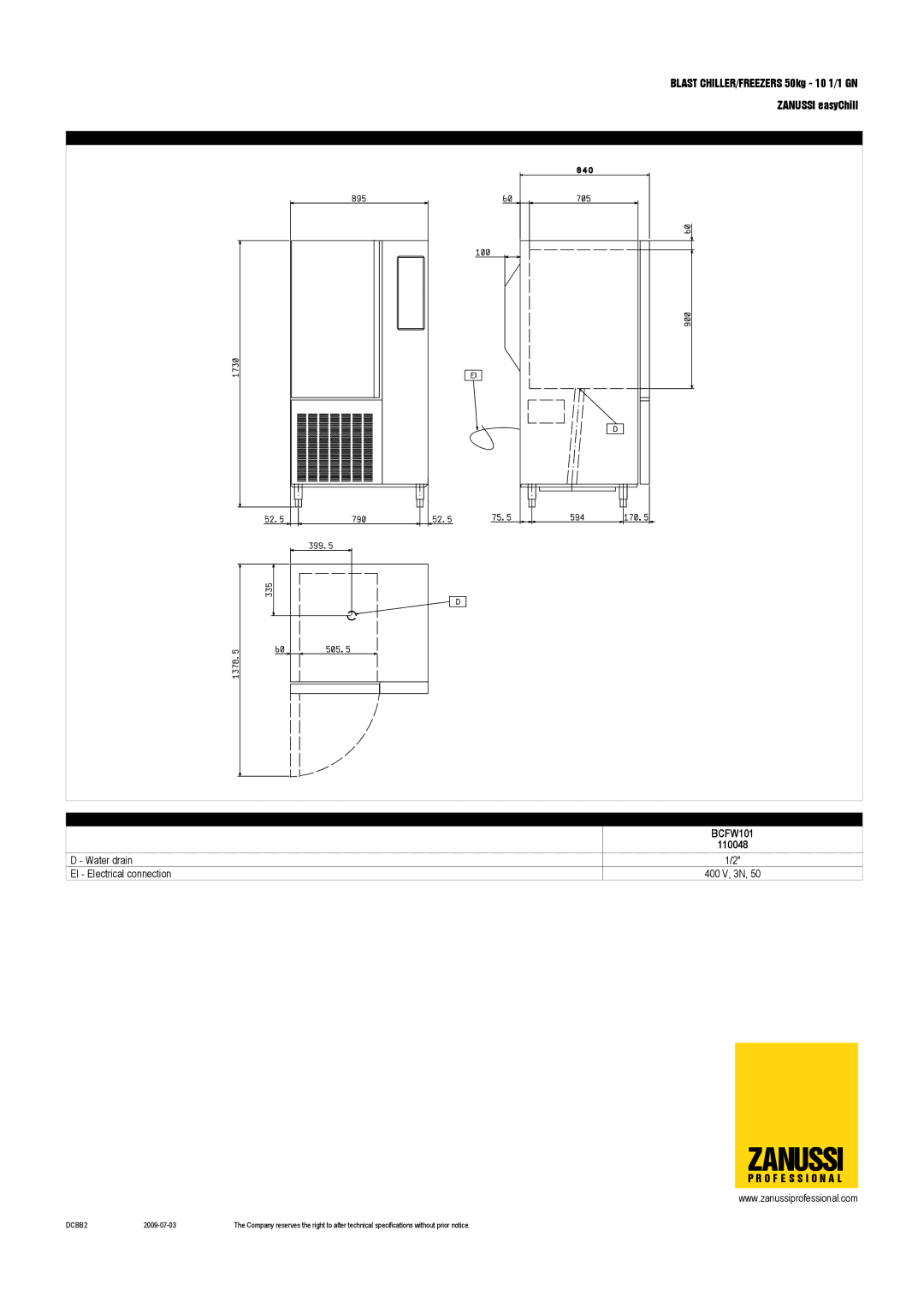 Zanussi 110048 dimensions Zanussi, BCFW101 