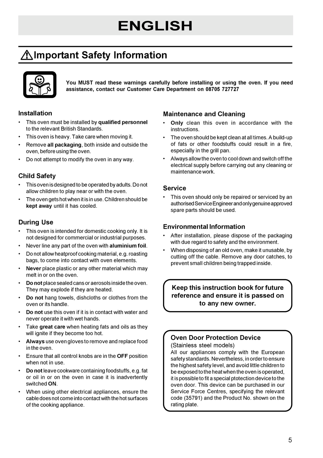 Zanussi BMS 641 - BST 6 manual Important Safety Information 