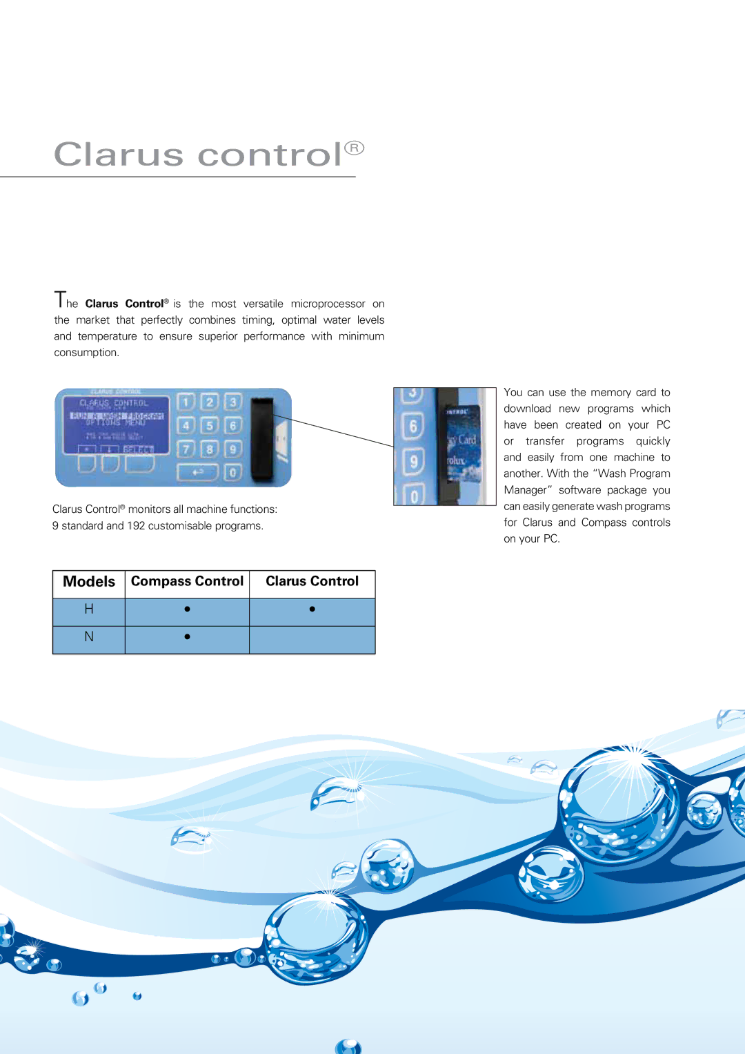 Zanussi Clothes Dryer manual Clarus control, Models 