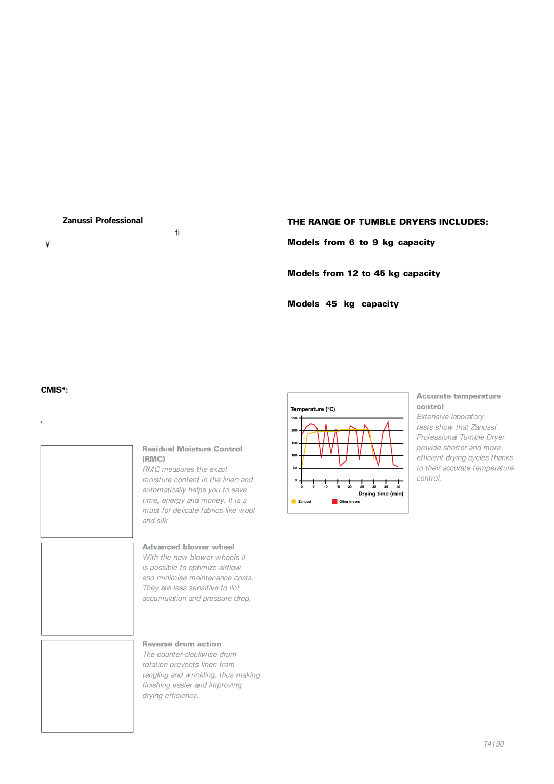 Zanussi Clothes Dryer manual Range of Tumble Dryers Includes 