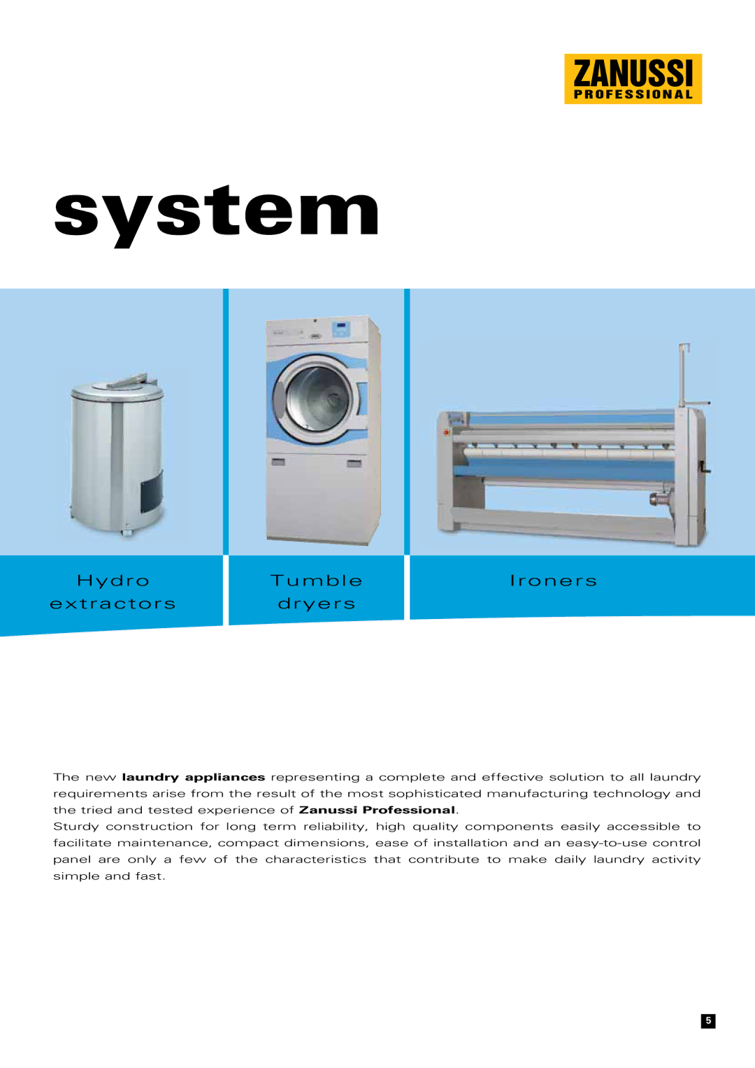 Zanussi Clothes Dryer manual System 