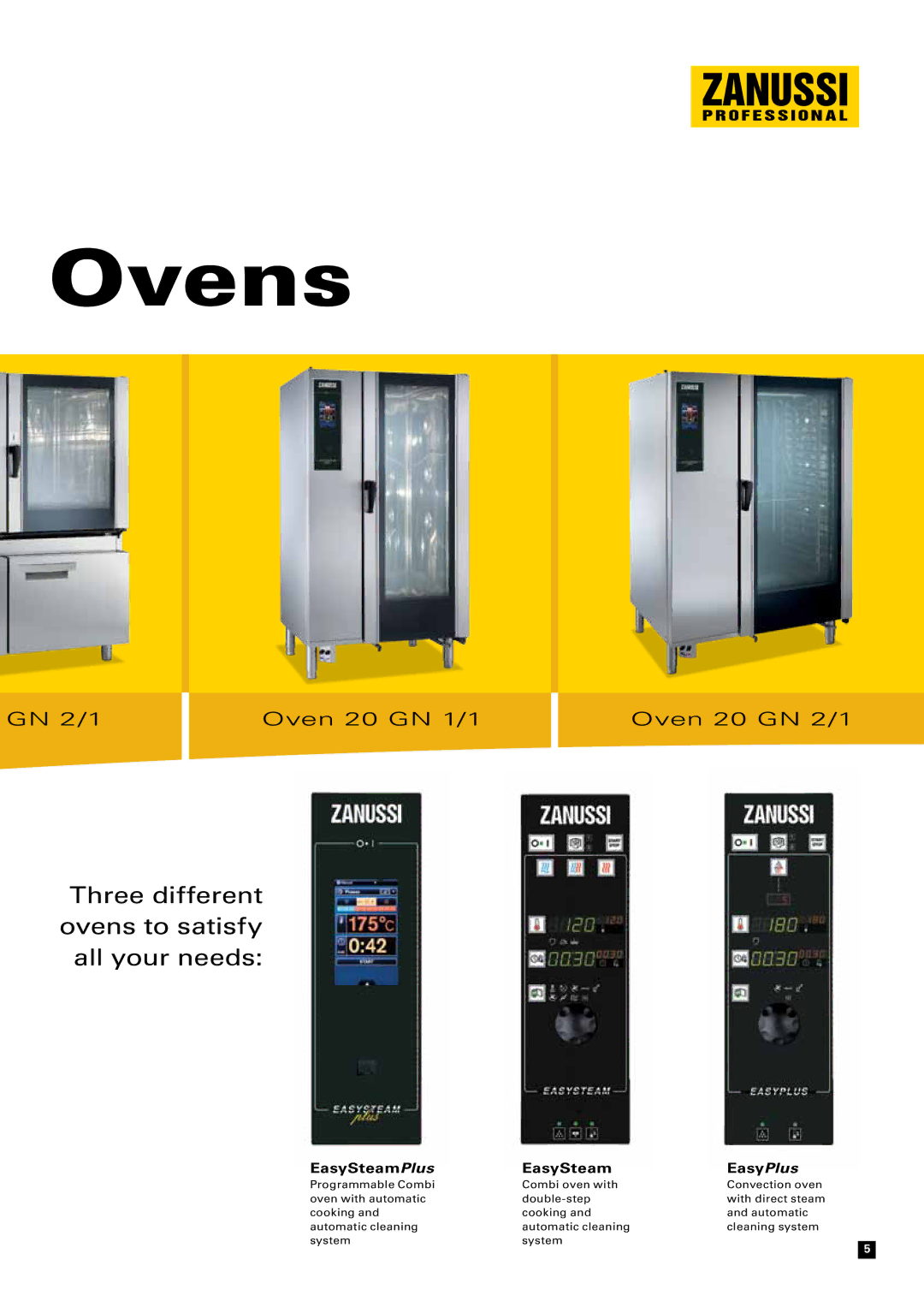 Zanussi Convection Oven manual Ovens, EasySteamPlus EasyPlus 