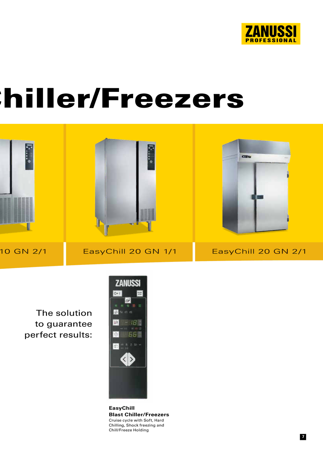 Zanussi Convection Oven manual Hiller/Freezers, EasyChill Blast Chiller/Freezers 