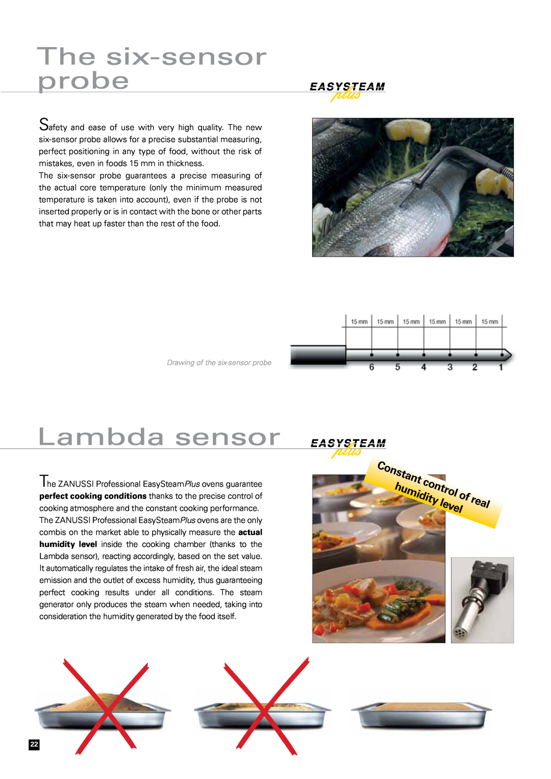 Zanussi Convection Oven manual The six-sensor probe, Lambda sensor, real, level, Constant, control, humidity 
