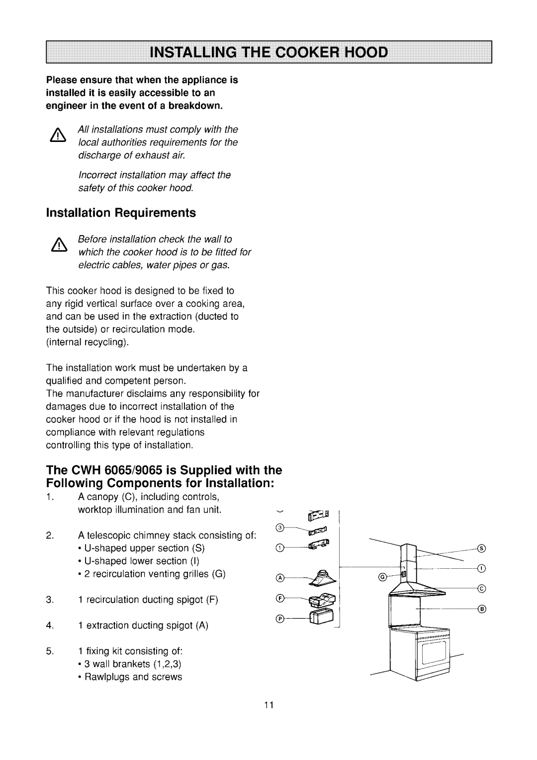 Zanussi CWH 6065/9065X manual 