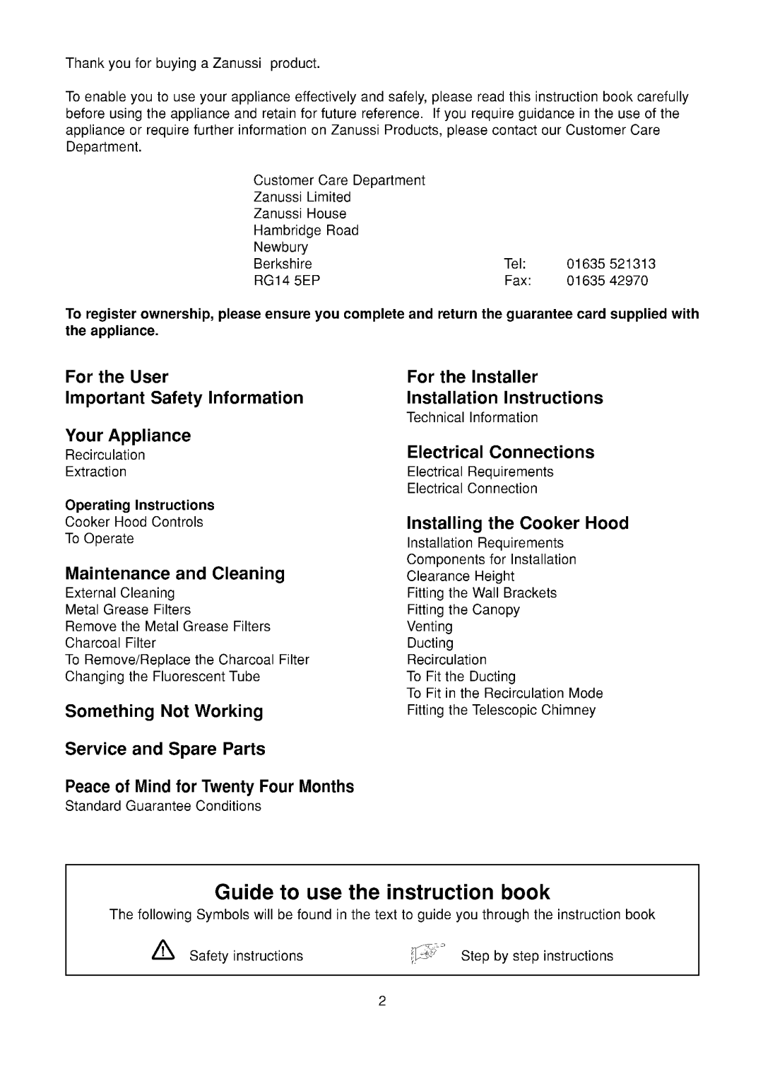 Zanussi CWH 6065/9065X manual 