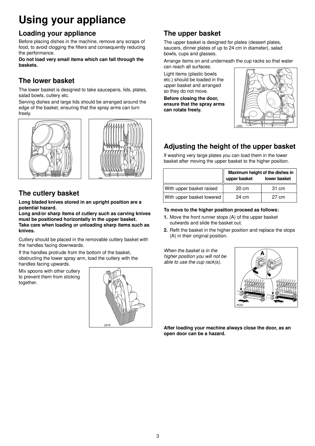 Zanussi DA 4131 manual Using your appliance 