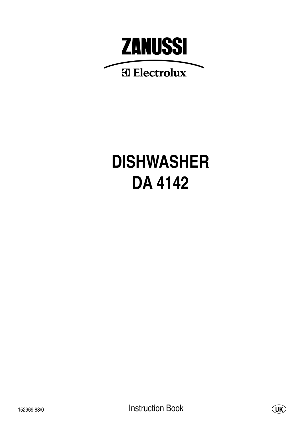 Zanussi DA 4142 manual Dishwasher 