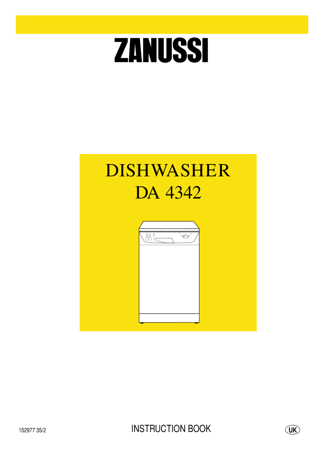 Zanussi DA 4342 manual Dishwasher 