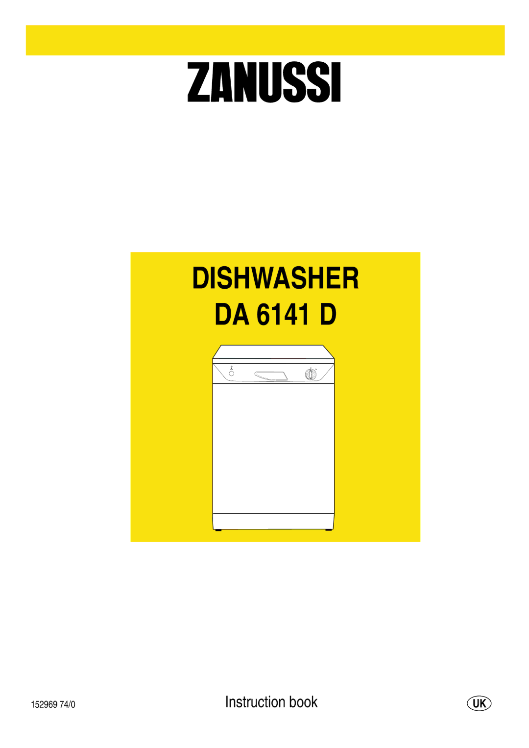 Zanussi DA 6141 D manual Dishwasher 