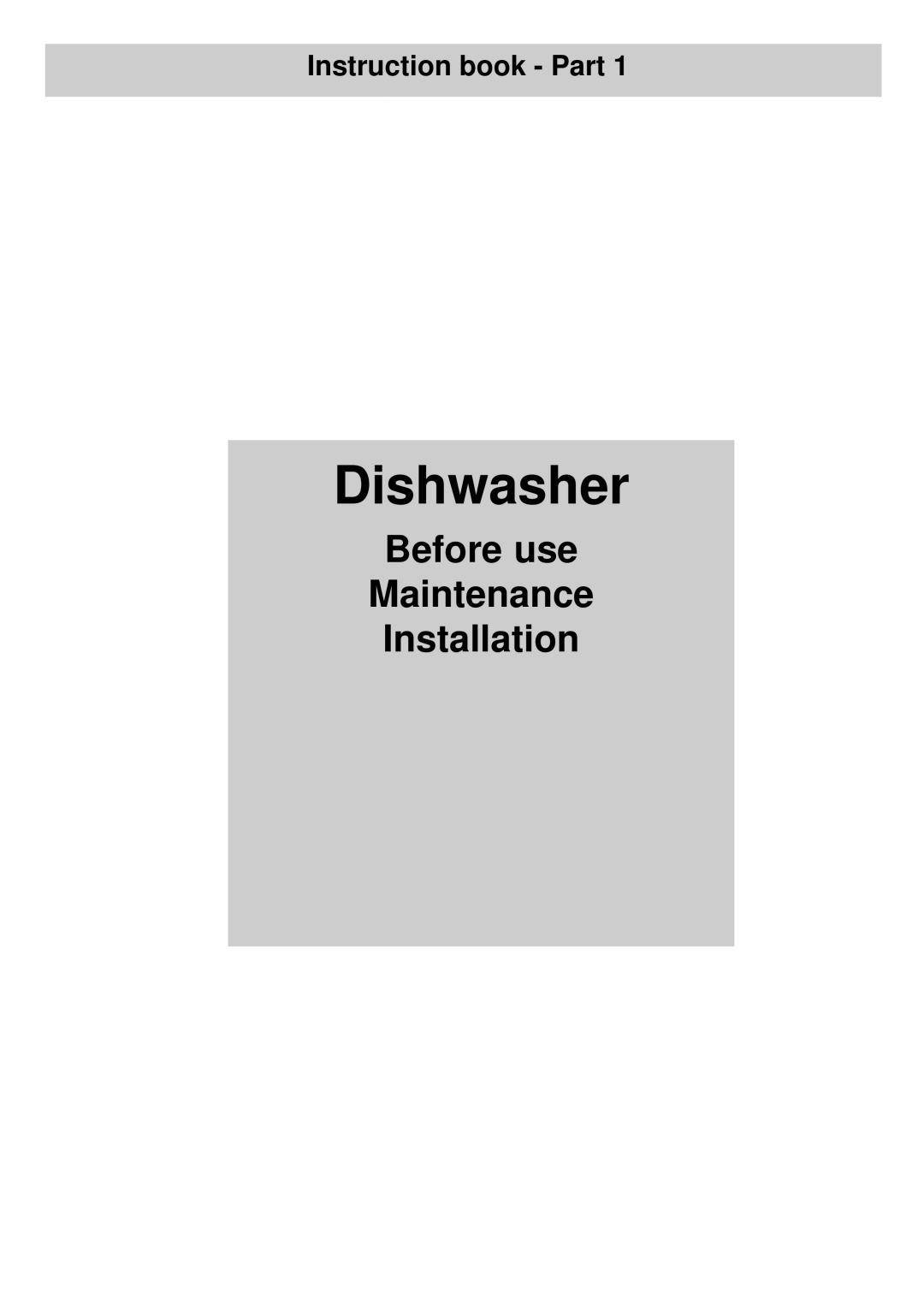 Zanussi DA 6142 S manual Dishwasher 