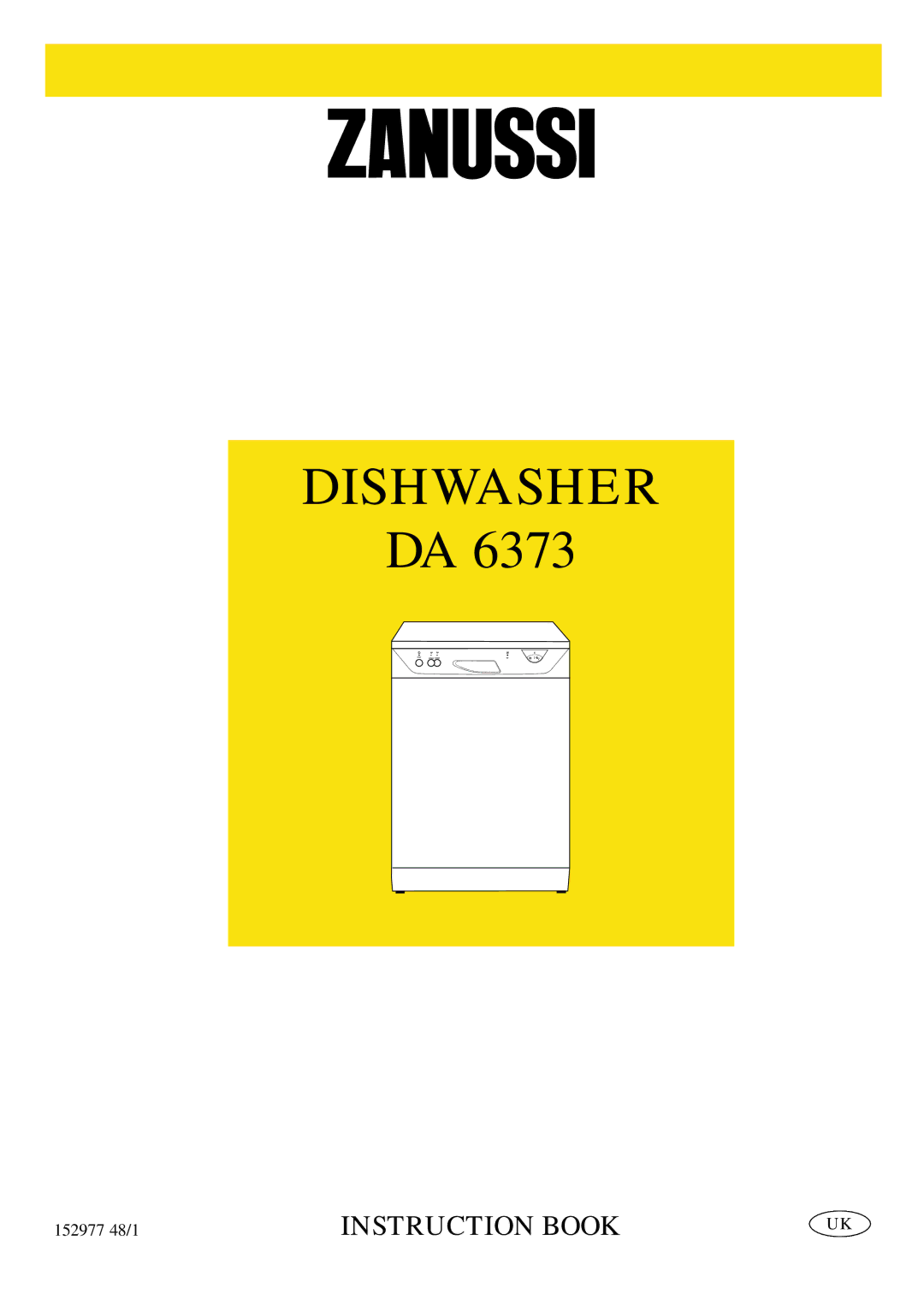 Zanussi DA 6373 manual Dishwasher 