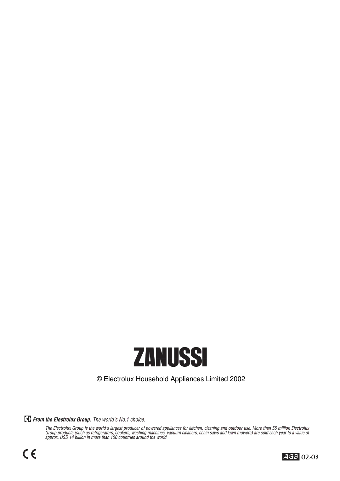 Zanussi DCE 5655 manual Electrolux Household Appliances Limited 