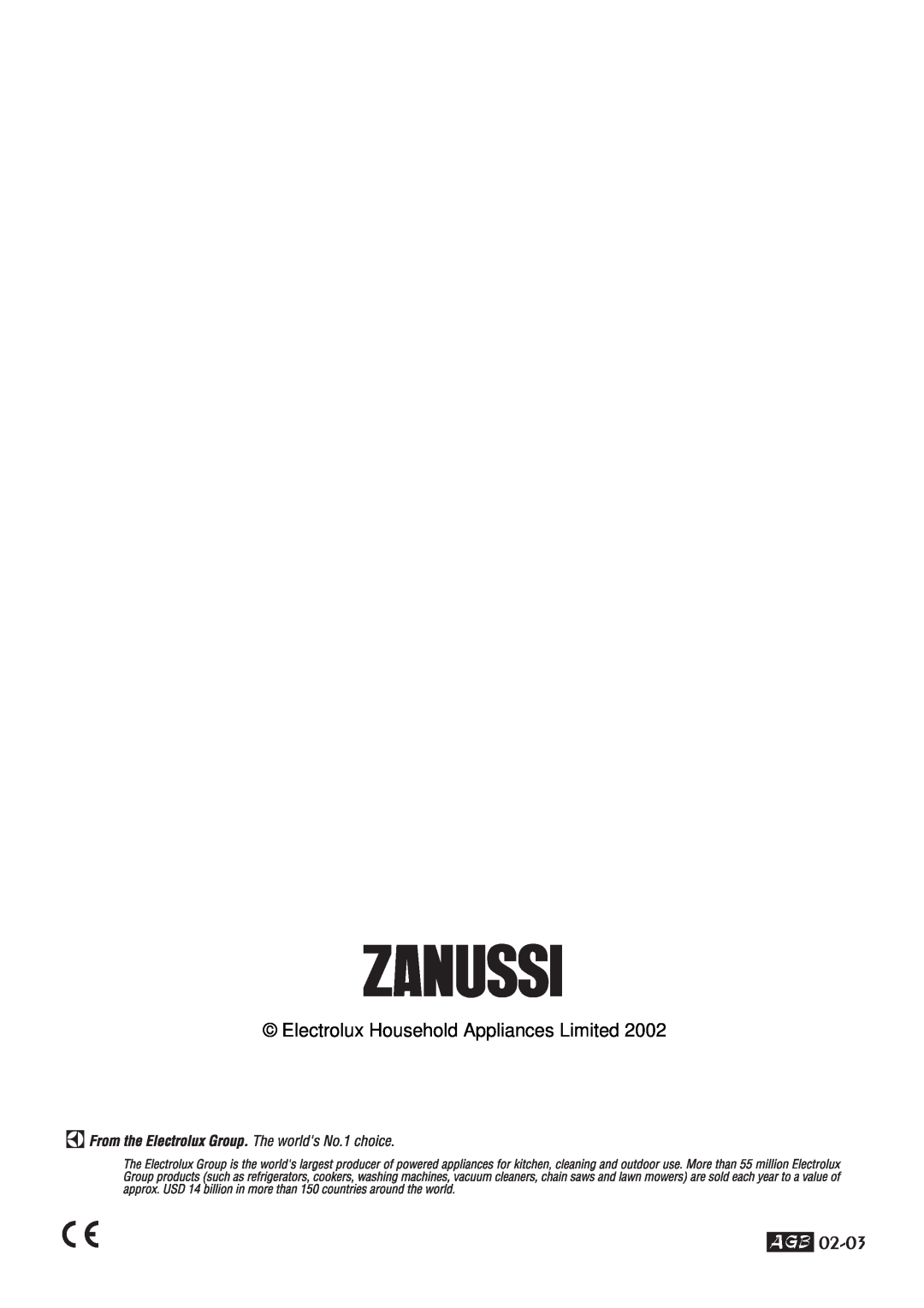 Zanussi DCE 5655 manual Electrolux Household Appliances Limited 