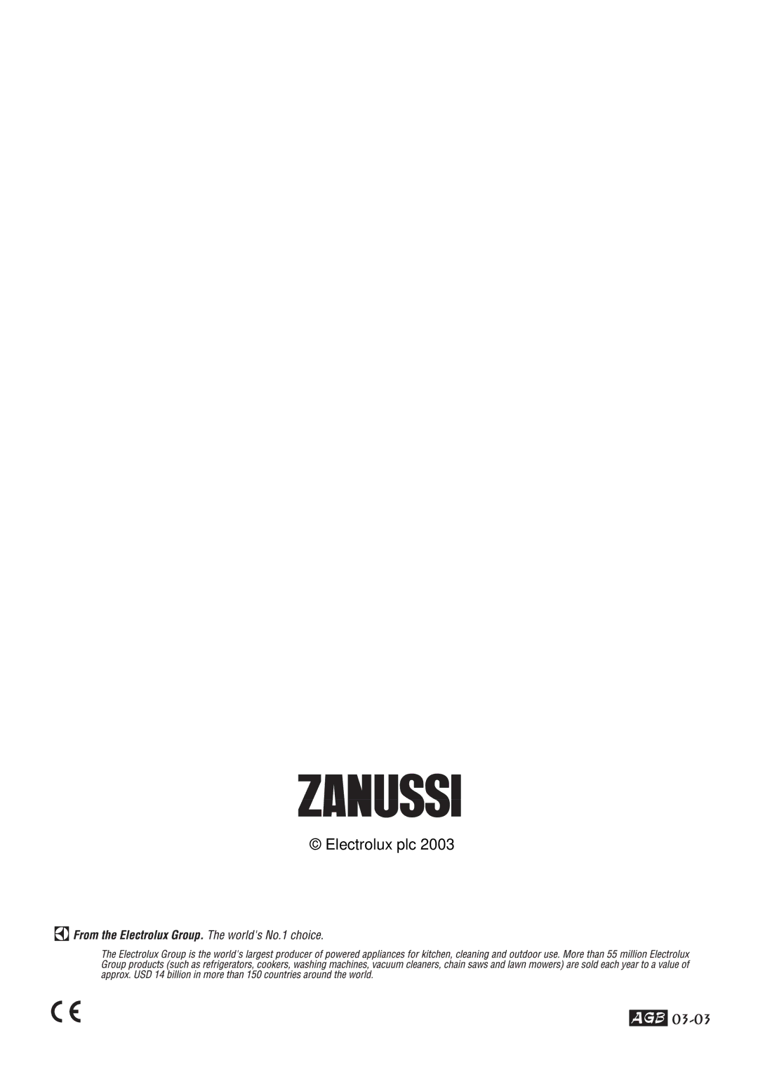 Zanussi DCS 12 W manual Electrolux plc 