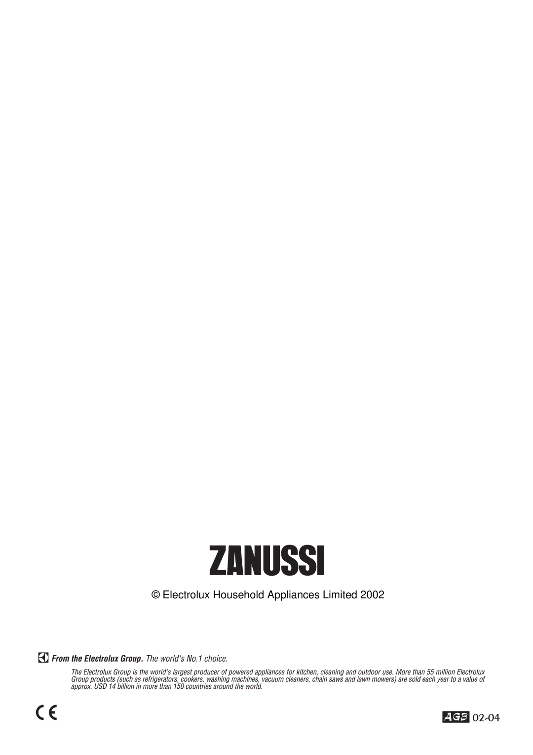 Zanussi DCS 14 S, DCS 14 W manual Electrolux Household Appliances Limited 