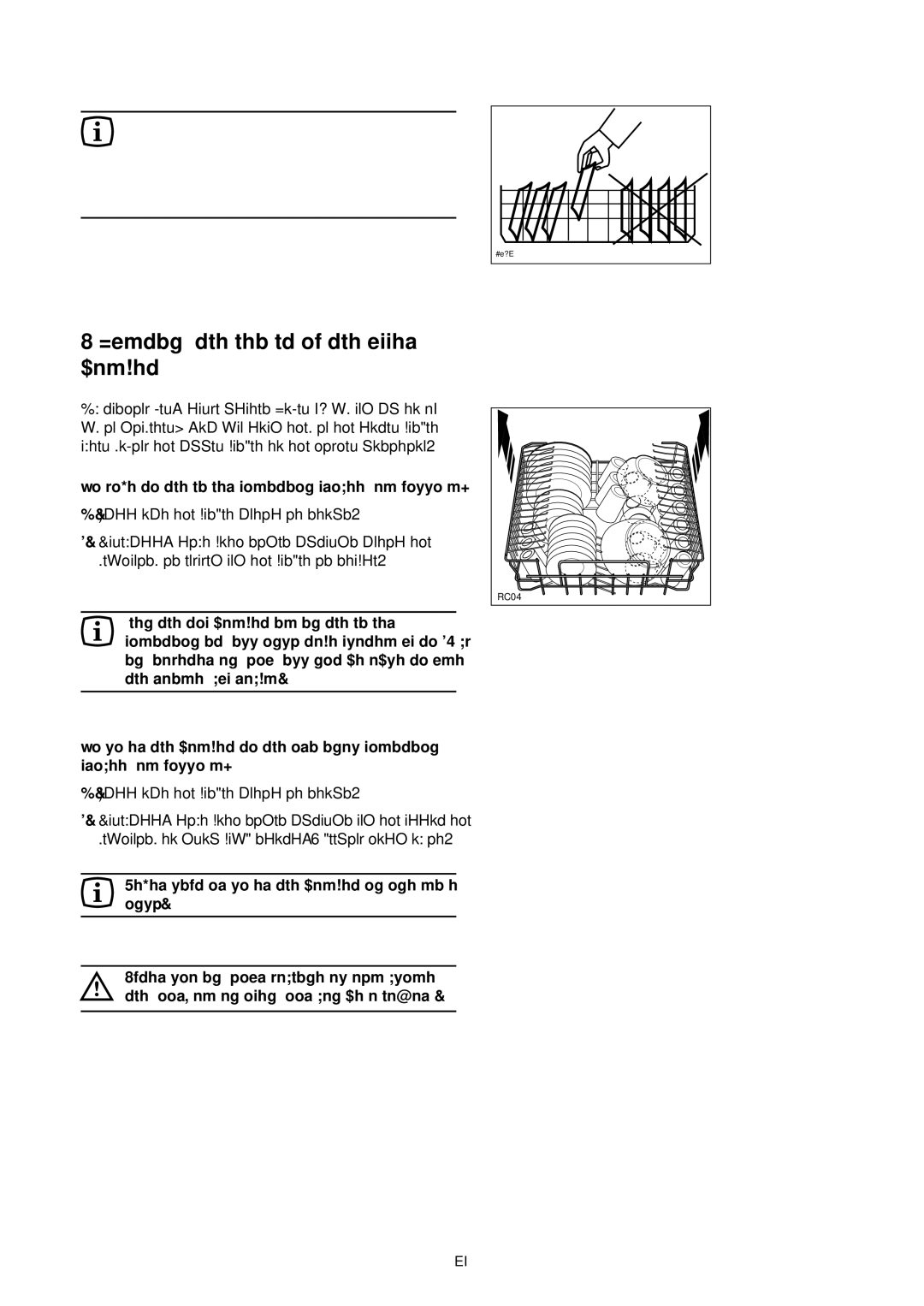 Zanussi DE 6544 manual Adjusting the height of the upper basket, To move to the higher position proceed as follows 