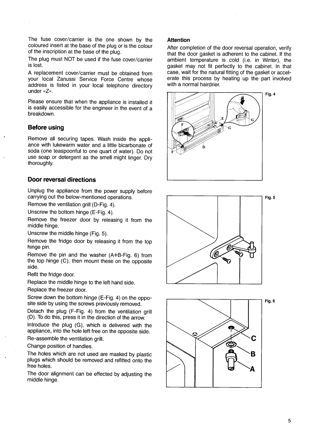 Zanussi DF 78/30 FF manual 