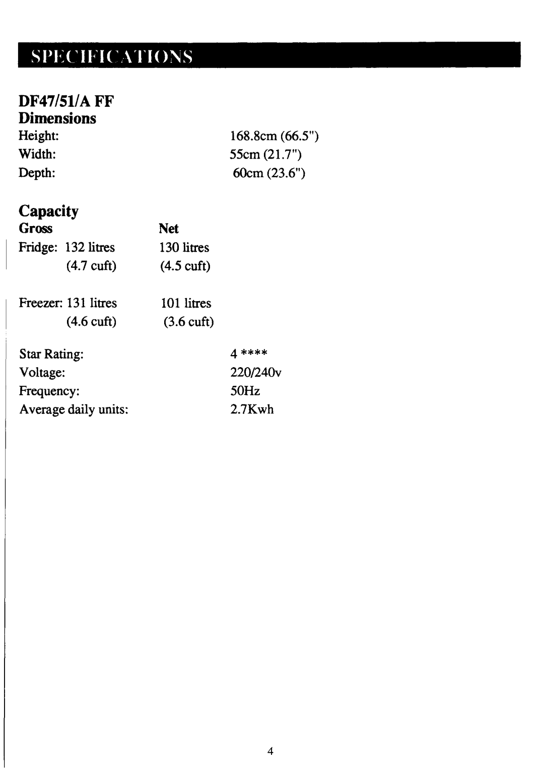 Zanussi 51FF, DF47 manual 