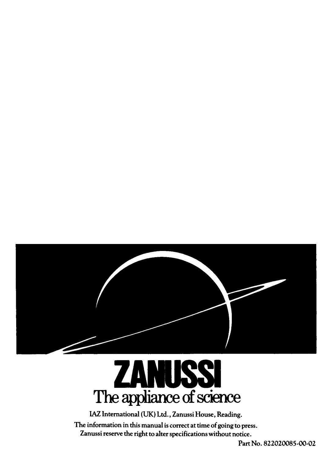 Zanussi DF55 manual