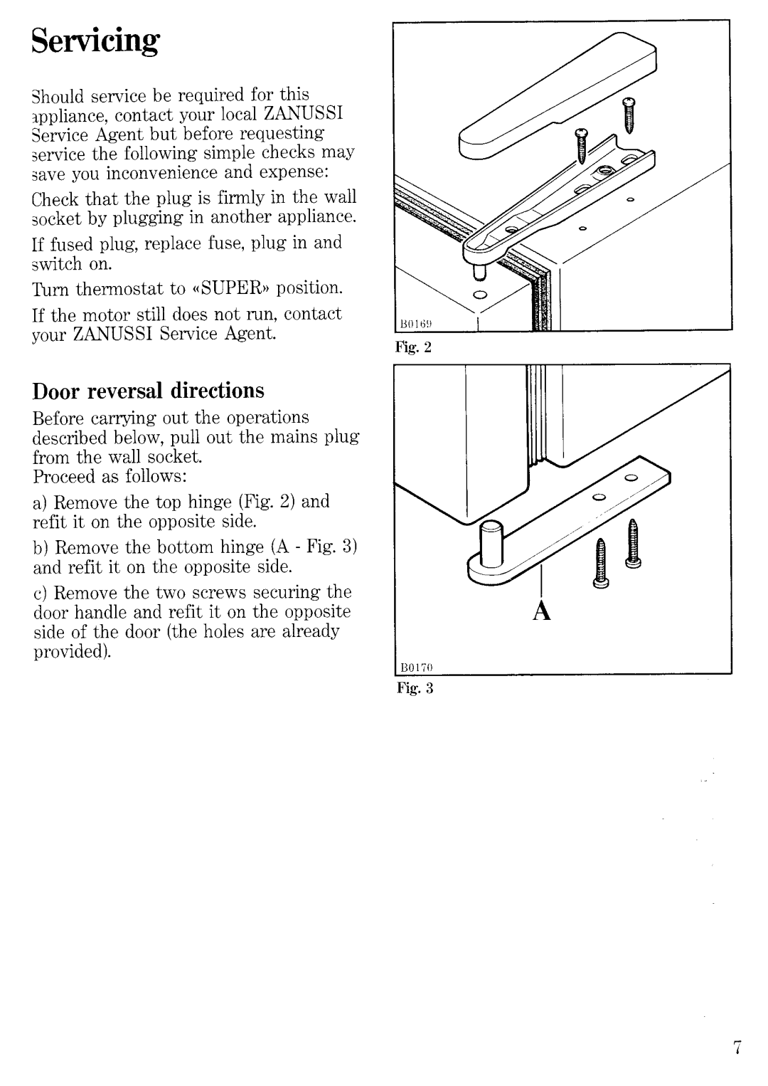 Zanussi DV17 manual 