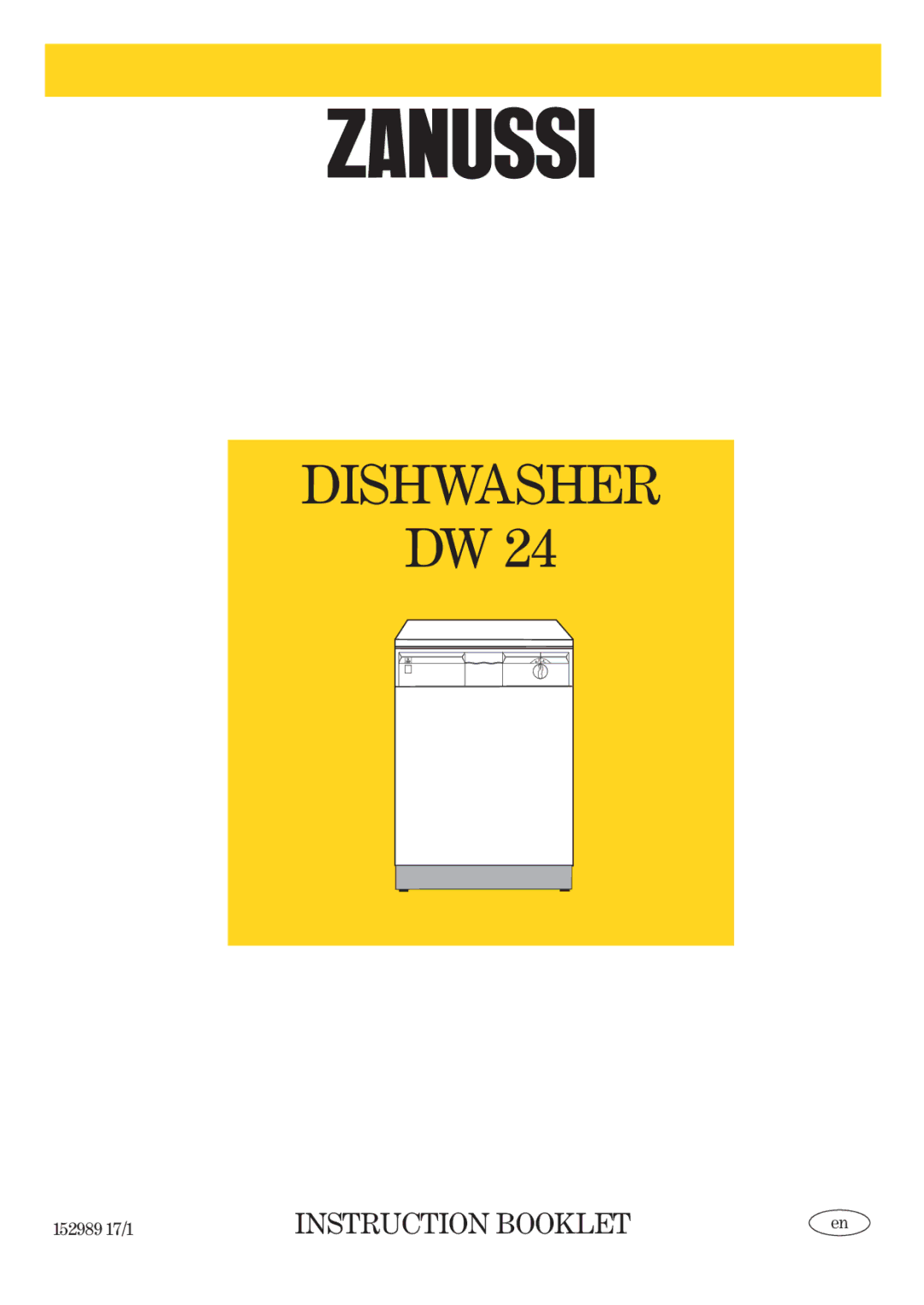 Zanussi DW 24 manual Dishwasher 