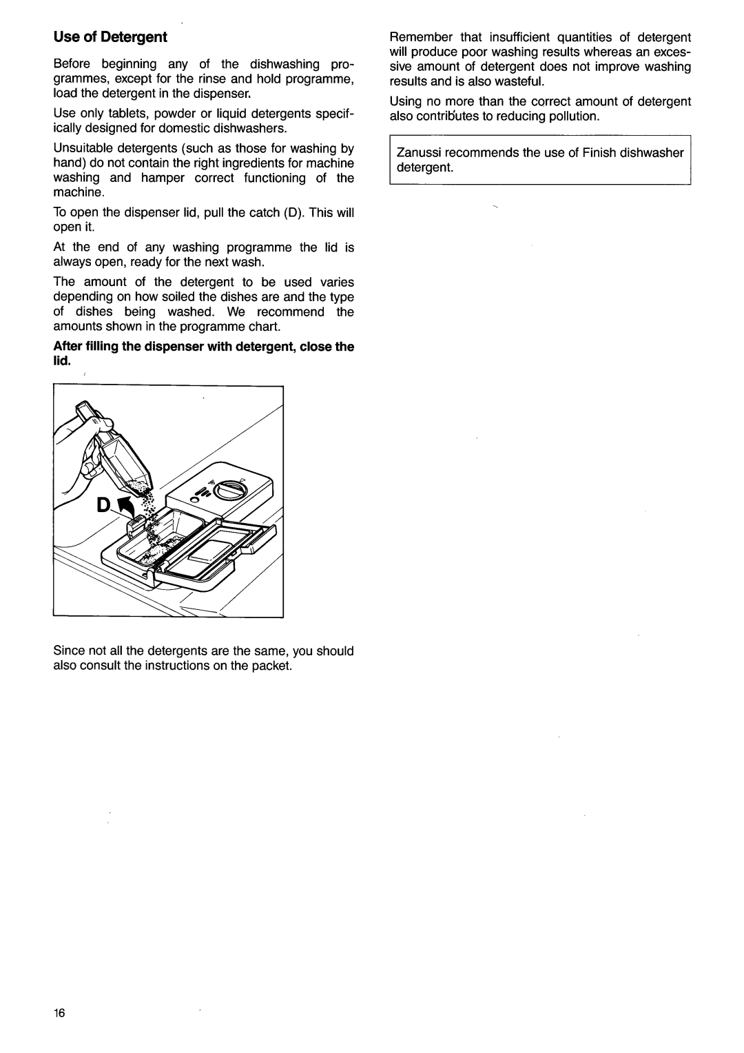 Zanussi DW 910 manual 