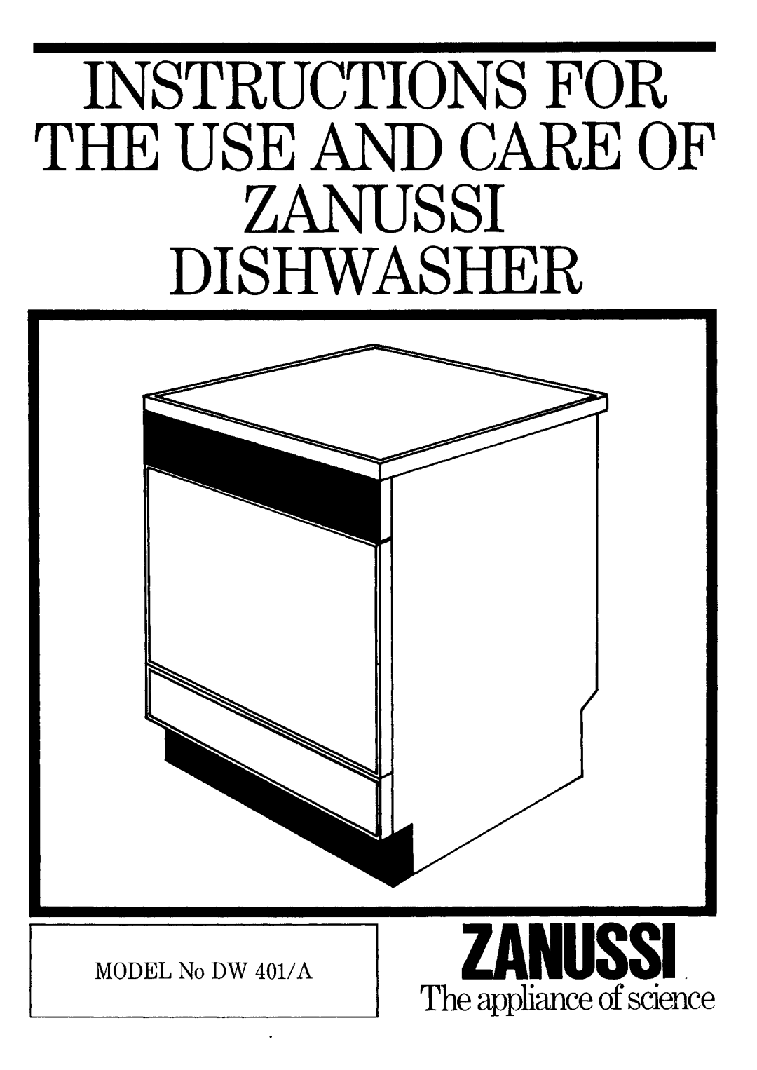 Zanussi DW401/A manual 