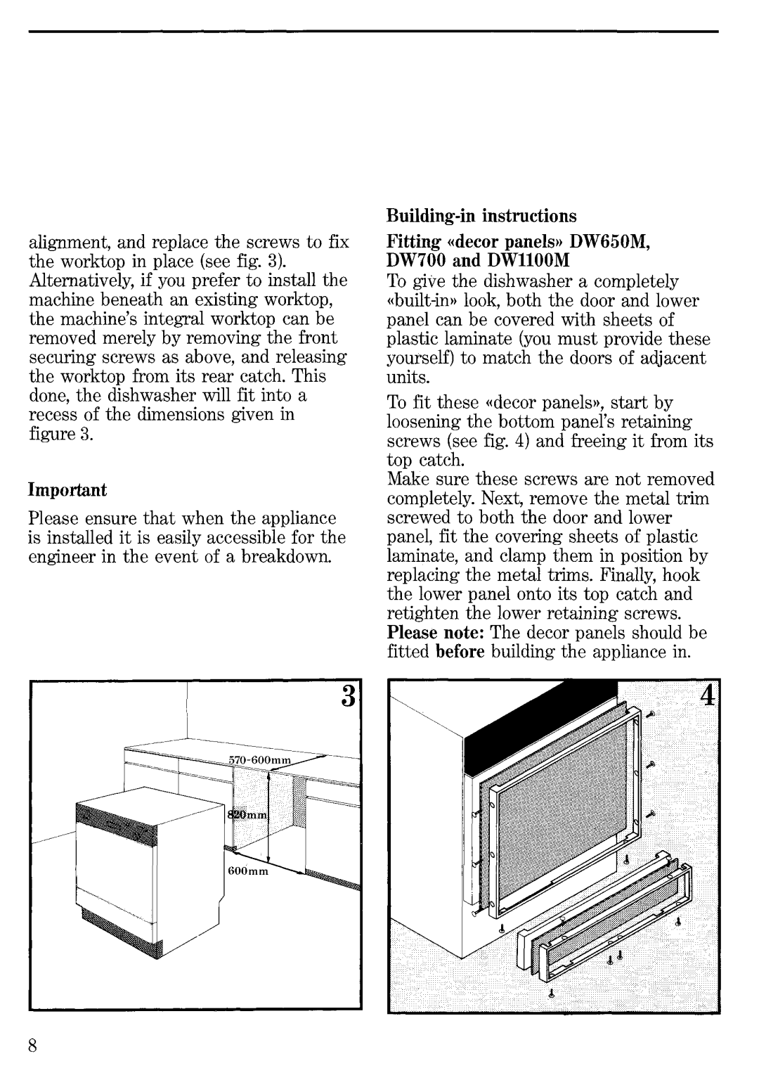 Zanussi DW400, DW600, DW650M, DW1100M, DW700 manual 