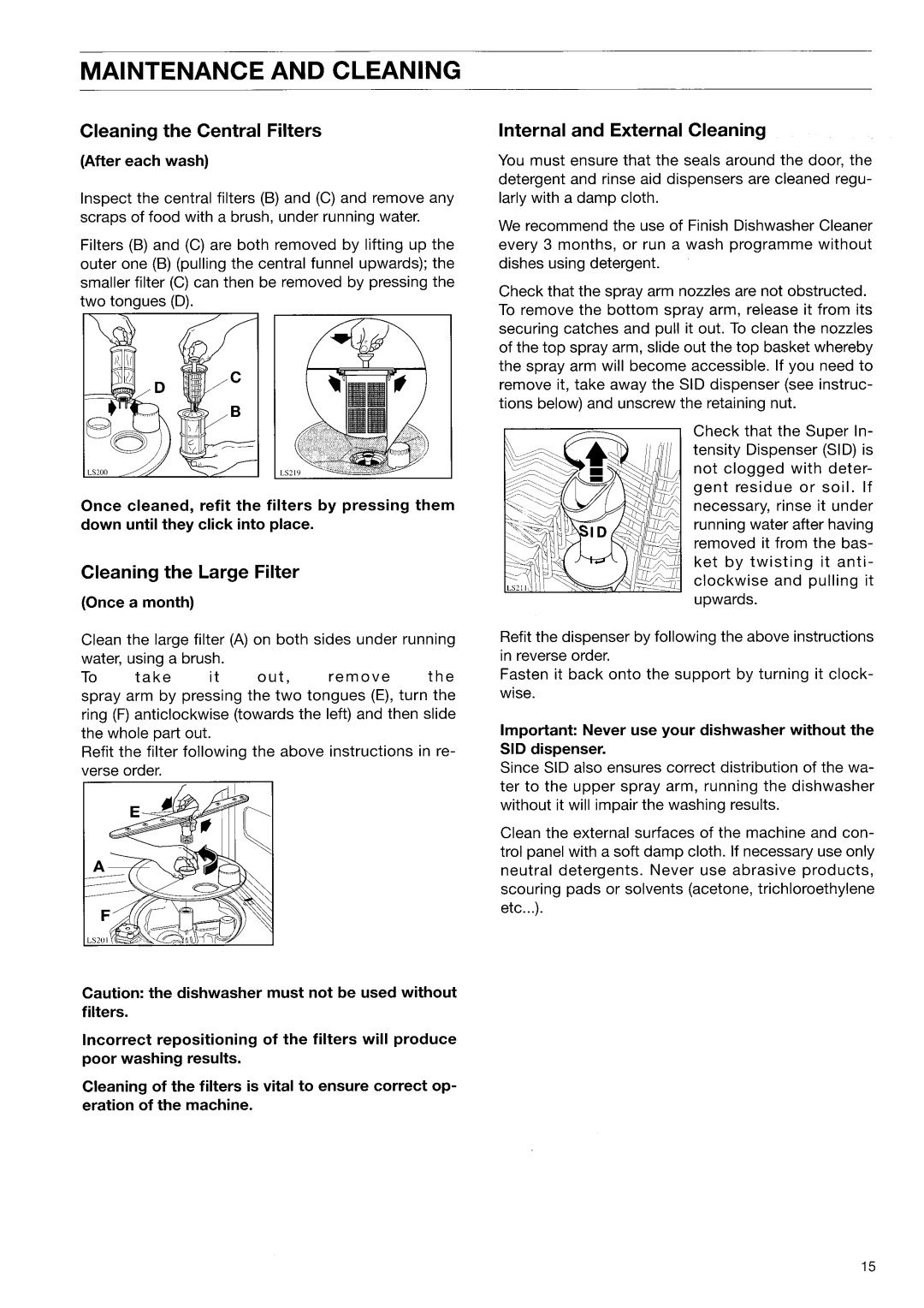 Zanussi DW927 manual 