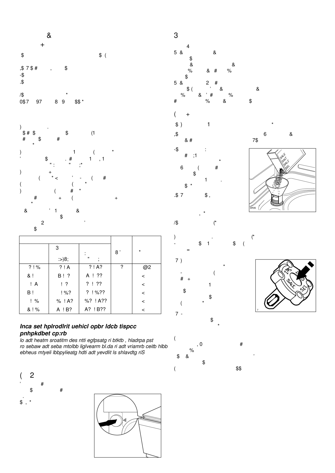 Zanussi DWS 909 manual Before use, Setting the water softener, Filling with salt, To adjust the water softener, To fill 