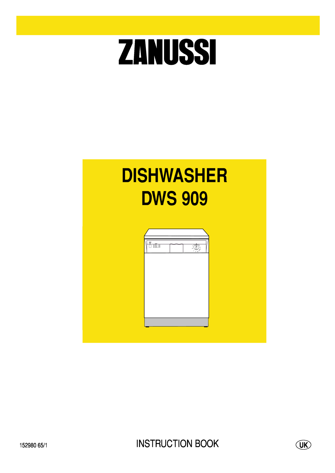 Zanussi DWS 909 manual Dishwasher Dws, Instruction Book 