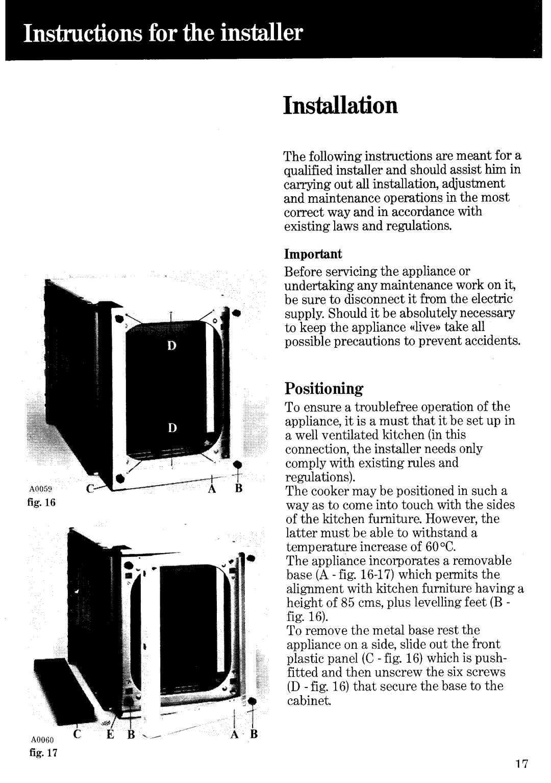 Zanussi EC19 manual 